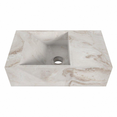 Mondiaz TYNE Fontein - 40x23x12cm - zonder kraangat - wastafel rechts - solid surface - Frappe