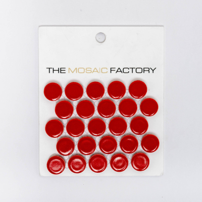 SAMPLE The Mosaic Factory Venice Pennyround carreau de mosaïque 1.9x0.5cm carreau mural pour intérieur et extérieur Rond Céramique Rouge