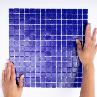 La Mosaic Factory Amsterdam carreau mosaïque - 32,2x32,2cm - carrelage mural et de sol - Carré - Verre Cobalt Blue Mat