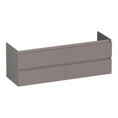 BRAUER Joy Wavy meuble sous lavabo 140 4 tiroirs softclose - sans poignée - 2 découpes pour siphon - mat taupe