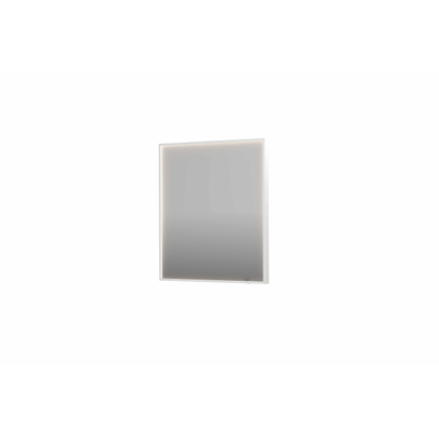 INK SP19 spiegel - 70x4x80cm rechthoek in stalen kader incl dir LED - verwarming - color changing - dimbaar en schakelaar - mat wit