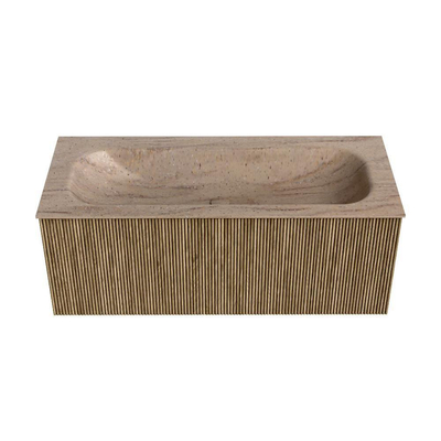 MONDIAZ KURVE-DLUX Meuble de salle de bains 110 cm couleur Dusk avec 1 tiroir et 0 porte. Lavabo BIG MEDIUM Central 1 trou de robinet Saba.