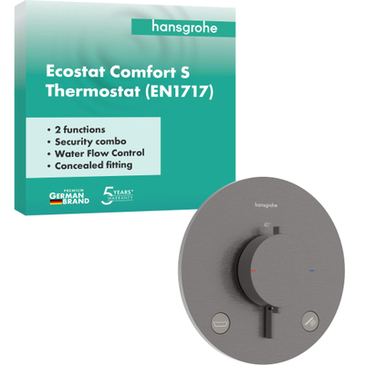 Hansgrohe Ecostat comfort s Inbouw - thermostaat - 2 functie - geborsteld zwart chroom