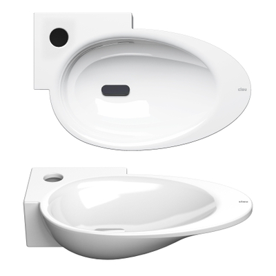 Clou First vasque de toilette 38.8x24.6cm trou de robinet à gauche Céramique Blanc