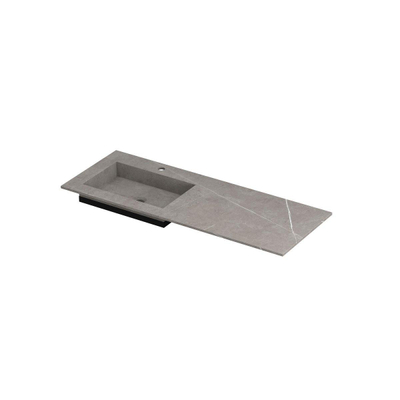 INK Post wastafel - 120x45x1cm - 1 wasbak links - 1 kraangat - keramiek Armani grey mat