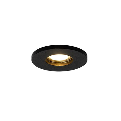 QAZQA Shed Inbouwspot - 8.5x8.5cm - IP54 - rond - mat zwart