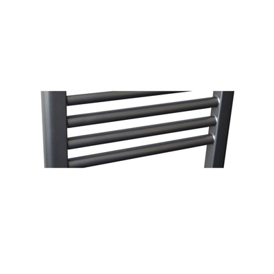 Sanicare HPW Elektrische Radiator - 111.8x60cm - 730W - wifi - thermostaat - zilver - rechtsonder - gunmetal (antraciet)