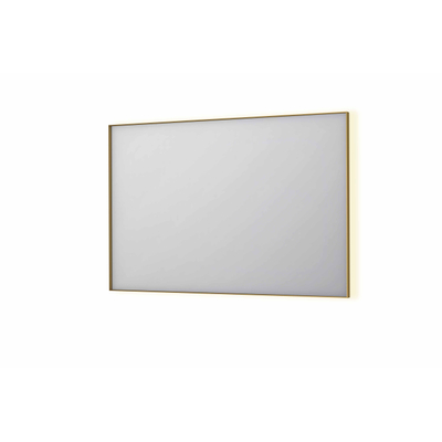 INK SP32 miroir - 120x4x80cm rectangulaire dans cadre en acier incl LED indirecte - chauffage - changement de couleur - dimmable et interrupteur - brossé or mat