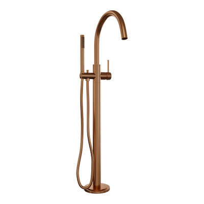 BRAUER Stripe Mitigeur de baignoire autoportant - SET 01 - douchette à main en forme de barre - flexible de douche - cuivre brossé PVD