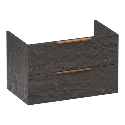 BRAUER Elevate wastafelonderkast 80 excl. opleggrepen 2 softclose lades en 1 sifon uitsparing - Damascus