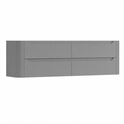 H&R Badmeubelen Juice Wastafelonderkast - 180x45x50cm - afgeronde hoeken - 4 lades - geïntegreerde greep - stone grey mat