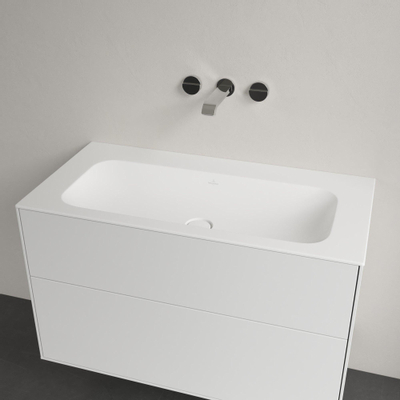 Villeroy & Boch Finion lavabo-plan pour meuble - 100x50 sans trou de robinetterie sans trop-plein stonewhite Ceramic+ stone white