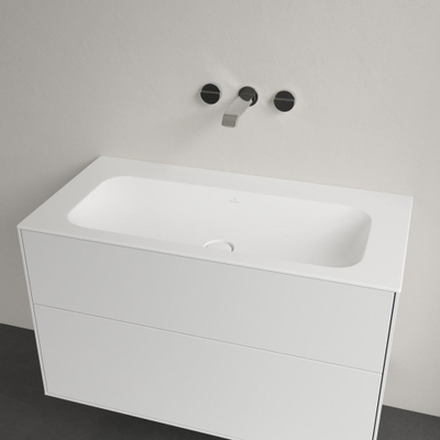 Villeroy & boch Finion Lavabo pour meuble 100x50cm sans trou de robinet ni trop-plein Ceramic+ sthone white