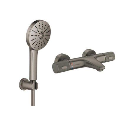 Grohe Vitalio Joy Badset - 175cm handdouche - 3 straalsoorten - thermostaatkraan - brushed hard graphite (antraciet)