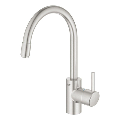 Grohe Concetto Keukenkraan - hoog - draaibare/uittrekbare uitloop - Brushed Supersteel (RVS)