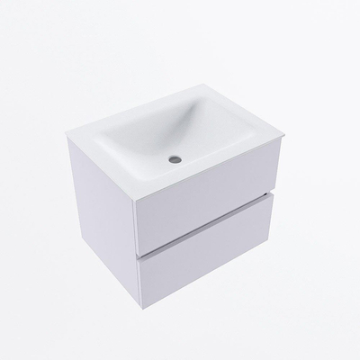 Mondiaz VICA Ensemble de meuble de salle de bain - 60cm - meuble sous-vasque cale - 2 tiroirs - lavabo cloud milieu - 1 trou de robinet - version haute de 60cm - talc