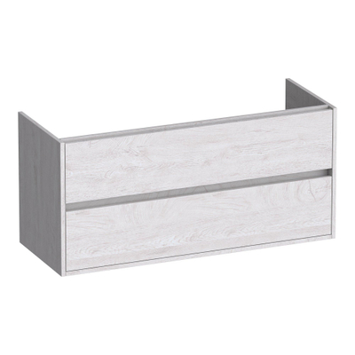 BRAUER Adore meuble sous-lavabo - 120x46x55cm - 2 tiroirs softclose - sans poignées - 2 découpes pour siphon - Forest Seashell