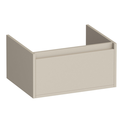 BRAUER Hope meuble sous-lavabo - 59x30x45.5cm - 1 tiroir à fermeture douce sans poignée - 1 découpe pour siphon - beige mat