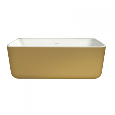 Xenz Guido ligbad - 160x75cm - Middenopstelling - Solid surface Goud/Wit