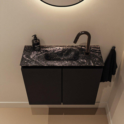 MONDIAZ TURE-DLUX 60cm toiletmeubel Urban. EDEN wastafel Lava positie midden. Met 1 kraangat.
