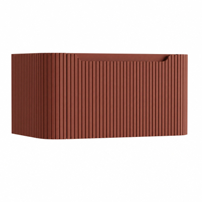 H&R Badmeubelen Juice Wastafelonderkast - 80x45x40cm - afgeronde hoeken - 3D-front - 1 lade - geïntegreerde greep - terra mat