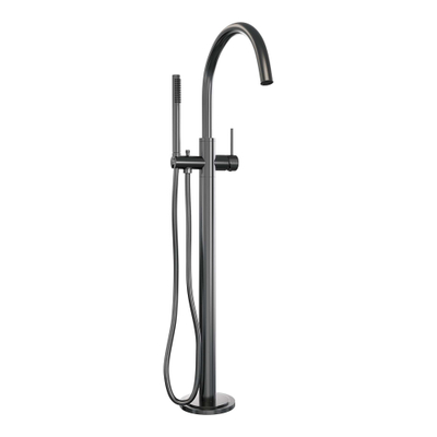 Robinet baignoire sur pied Brauer Gunmetal - douchette à main 1 fonction - 2 boutons avec relief - gunmetal brossé