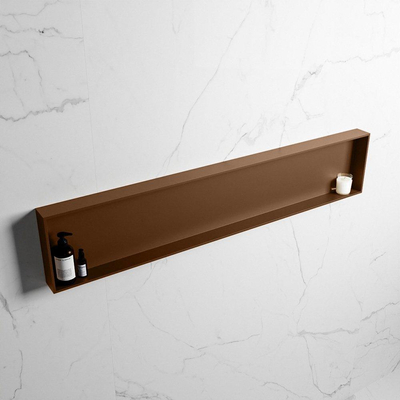 Mondiaz Easy nis 29.5x149.5x8cm - inbouw/opbouw - 1 open vak - Solid surface - Rust