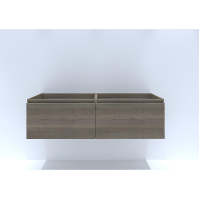 HR badmeubelen Matrix Meuble sous-lavabo - 140x44.8x40cm - façade 3D - 2 tiroirs - sans poignées avec profil de prise en main - charleston