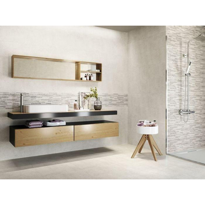 SAMPLE Baldocer Cerámica Wandtegel Syrma Silver Decor Gerectificeerd Betonlook Mat Zilvergrijs