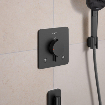 Hansgrohe Ecostat Comfort Q - thermostat encastré - 2 fonctions - chrome noir brossé (anthracite)