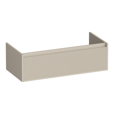 BRAUER Hope Wavy wastafelonderkast 100 1 softclose lade greeploos - 1 sifon uitsparing - mat beige