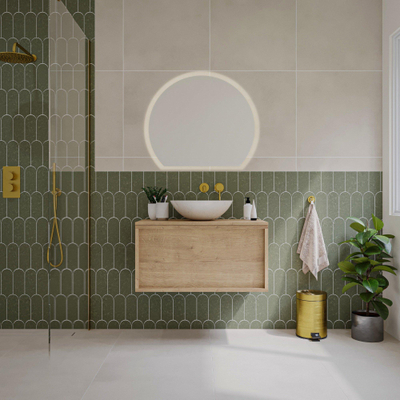 Saniclass Holz Framse Meuble de salle de bains - 80x45x40cm - 1 tiroir - plan de toilette - Chêne naturel