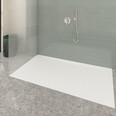 Villeroy & Boch Ecora douchebak - 180x100x3.5cm - afvoer lange zijde - white alpine (wit)