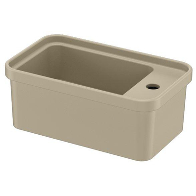 FugaFlow Eccelente Pietra Fonteinset - 45x27cm - 1 kraangat - keramiek - handdoekbeugel - mat beige
