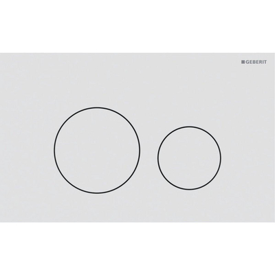 Plaque de commande Geberit Sigma40 - chasse d'eau à 2 boutons - rond - facile à nettoyer - inox - blanc mat