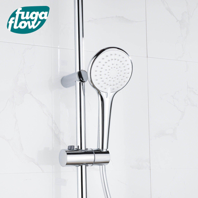 FugaFlow Efficiente Sobrado ensemble de douche à effet pluie avec thermostat douche de tête 30cm douchette à main 3 positions chrome 110cm