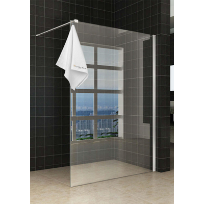 Wiesbaden Sita Douche à l'italienne avec porte-serviettes 140x200 cm chrome/verre clair 8 mm avec revêtement Nano
