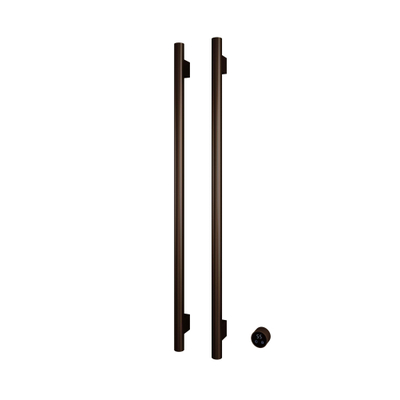 Hotbath &MORE Radiateur sèche-serviettes - 38x115cm - rond - 2 barres - vertical - avec interrupteur - tuscan bronze