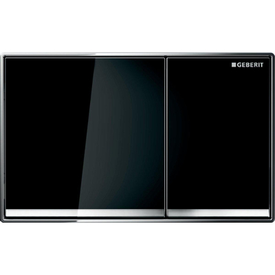 Geberit Omega60 bedieningsplaat - 2-toets spoeling - vierkant - glas - dualflush - zwart