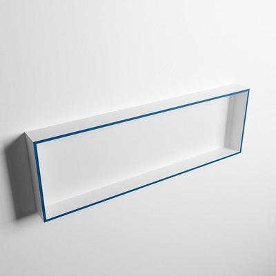 Mondiaz Easy nis 29.5x89.5x8cm voor Inbouw/opbouw 1 open vak Solid surface Talc/Jeans