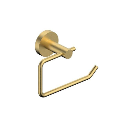 Fortifura Calvi Toiletset 3-delig - toiletrolhouder - zonder klep - toiletborstel - handdoekhaak enkel rond - PVD - geborsteld messing (goud)