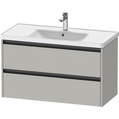 Duravit Ketho 2 meuble sous-lavabo avec 2 tiroirs 98.4x45.5x54.9cm avec poignées gris béton anthracite mat