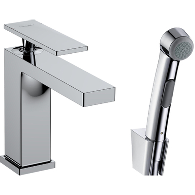 Hansgrohe Tecturis E Wastafelkraan - bidet - handdouche - doucheslang - 160cm - 14.4cm uitloop - hoogglans chroom