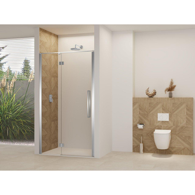Van Rijn Products ST07 Deur vast deel - 138x200cm - helder glas - stabilisatiestang - Chroom