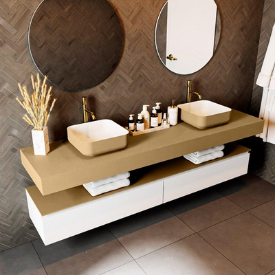 Mondiaz TOP 51 Vrijhangend Topblad - 200x51x12cm - geschikt voor waskom - Solid surface - Oro