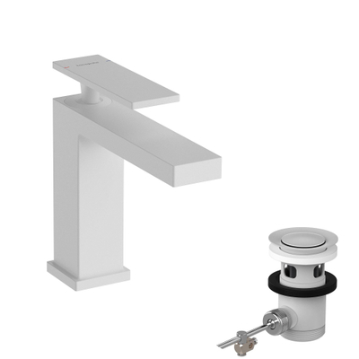 Hansgrohe Tecturis E Mitigeur lavabo - vidage à tirette - bec 14.4 cm - blanc mat