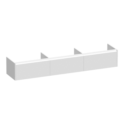 BRAUER Embrace meuble sous-lavabo - 219.8x35x45.5cm - avec 3 tiroirs à fermeture en douceur - sans poignées - 0 découpes pour siphon - blanc mat