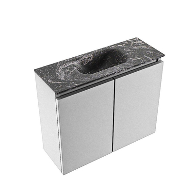 MONDIAZ TURE-DLUX 60cm toiletmeubel Plata. EDEN wastafel Lava positie midden. Met 1 kraangat.