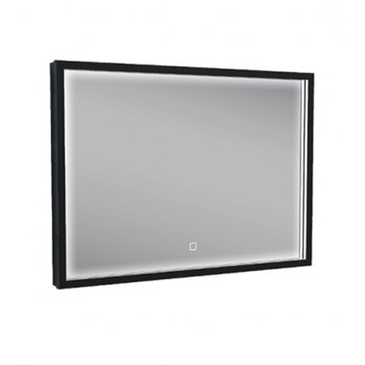 Wiesbaden Avi Spiegel rechthoek - met LED dimbaar en spiegelverwarming - 70x50cm - mat zwart