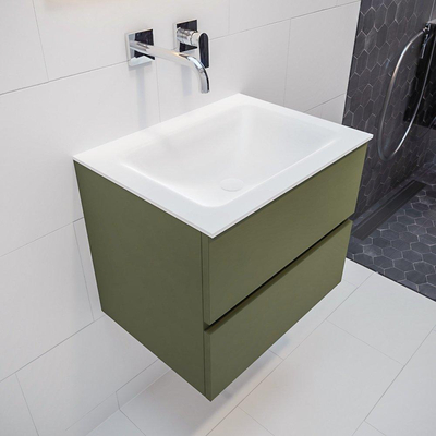 Mondiaz VICA ensemble de meuble de salle de bain - 60cm - meuble sous-vasque armée - 2 tiroirs - lavabo nuage milieu - sans trou de robinet version XL 60cm de haut